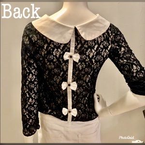 Zanzea black lace top with detail down the back